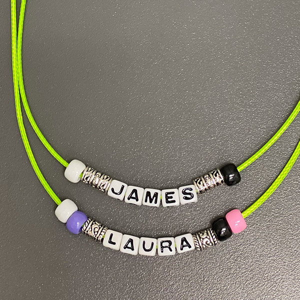 Necklace with names James and Laura