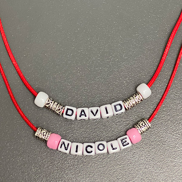 Necklace with names David and Nicole