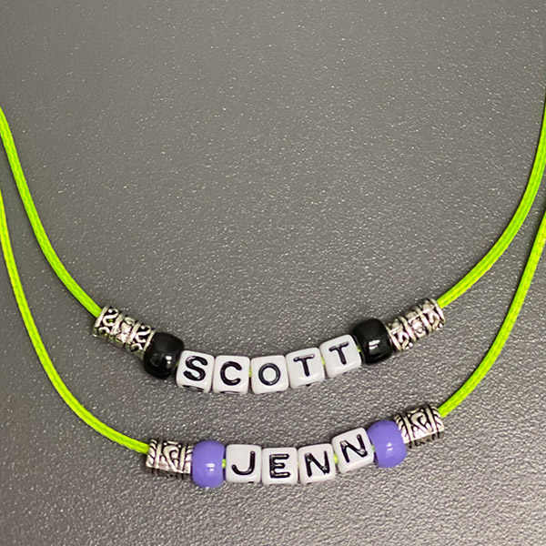 Necklace with names Scott and Jenn