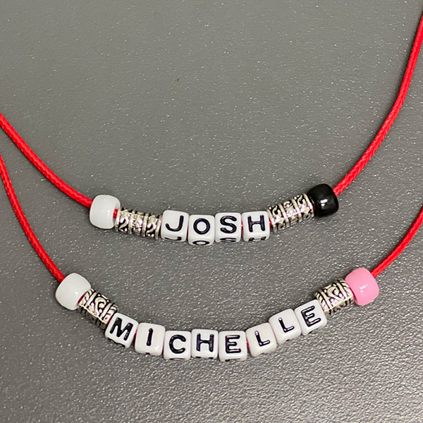 Necklace with names Josh and Michelle